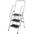 factory high quality household folding 4 step ladder with safety rail